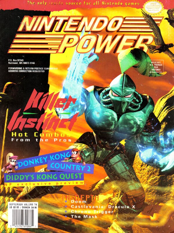 Nintendo Power Issue 076 (September 1995) cover